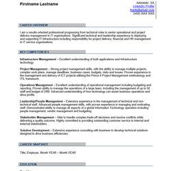 Resume Examples Example One