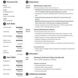 Brilliant Maintenance Resume Examples For Worker Supervisor Example