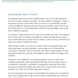 Tremendous Free Short Essay Examples And Description About Yourself Sample