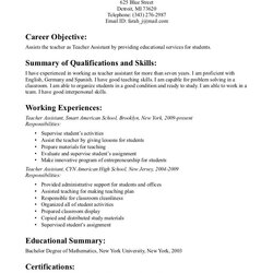 Excellent Pin By Job Resume On Samples Teaching Objective Statement