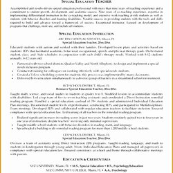Resume Objective Statement For Teacher Free Samples Examples Education Special Unique School Of