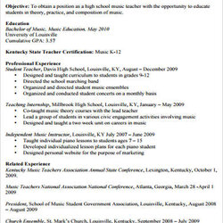 Cool Free Teacher Resume Templates In Ms Word Sample Objective Music Example