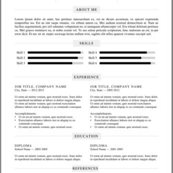 Excellent Resume Templates Free Printable Template