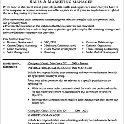 Fine Marketing Manager Resume Objective Sample Templates