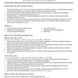 Exceptional Operations Manager Resume Sample Writing Tips