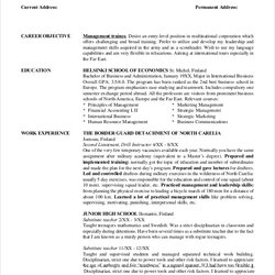 Free Sample Resume Objective Templates In Ms Word Management Objectives For