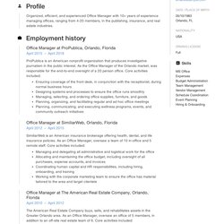 Capital Guide Office Manager Resume Samples Sample