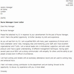 Sterling Nurse Cover Letters Examples Example Document Template Fresh Manager Letter Of