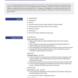 Superior Hospitality Management Resume Sample In Writing