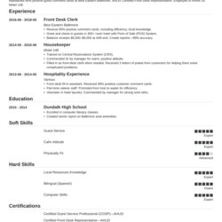 Hospitality Resume Example Guide Skills Objective