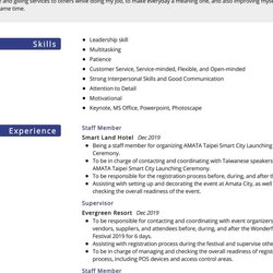 Admirable Hospitality Management Resume Sample In