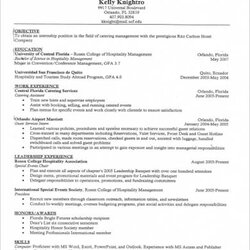 Swell Free Sample Hospitality Resume Templates In Ms Word Experienced