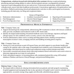 Top Medical Resume Templates Samples Health Professional Office Clerk Administrator Sample Unit Care Template