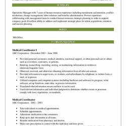Very Good Medical Resume Format Assistant Samples Download Coordinator Janitorial