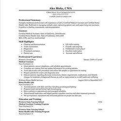 Out Of This World Medical Resume Format Examples Templates For No Nu