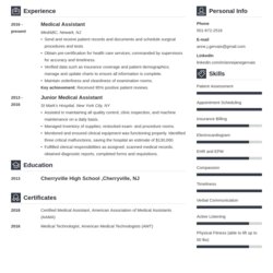 Wonderful Medical Resume Examples Templates For Field Template Example Pages Vibes