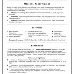 Magnificent Receptionist Resume Mt Home Arts Resumes Coding Objective Billing Spreadsheet Specialist