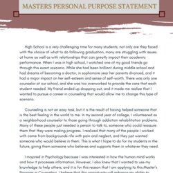 Personal Statement Essay Examples For Masters And More