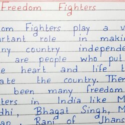 Superb Write An Essay On Freedom Fighters Writing English