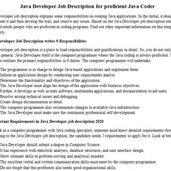 Splendid Java Developer Job Description For Proficient Coder Room Surf Responsibilities Find