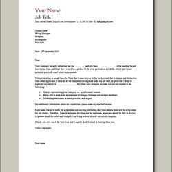 Peerless Free Cover Letter Example Template
