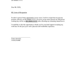 Terrific Free Printable Letter Of Resignation Form Generic Template Sample Example Simple Templates Format