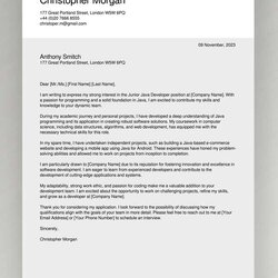 Very Good Free Cover Letter Template Examples Sample