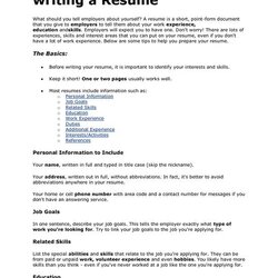 High Quality How Do You Write Resume For First To Good