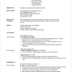 Smashing Free Sample Internship Resume Templates In Ms Word College Student Template Format Write Examples