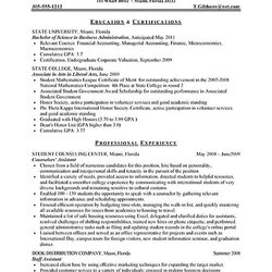 High Quality Internship Resume Example Sample Examples Freshers Counselor Resource