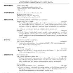 Perfect Internship Resume By Kevin Smith Archive Documents Preview