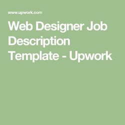 Splendid Web Designer Job Description Template Design Jobs