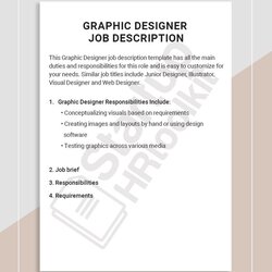 Graphic Designer Job Description Template Office