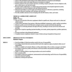Eminent Resume Examples For Lab Jobs Example Gallery
