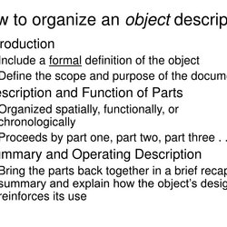 The Highest Quality Technical Descriptions Presentation Free Download How To Organize An Object Description