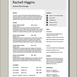 Medical Office Manager Resume Template Example Sample Job Logistics Free