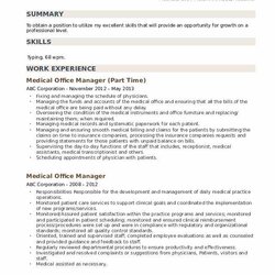 Fantastic Medical Office Manager Resume Samples Build Part Time