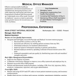 Sublime Medical Office Manager Resume Samples Latter Example Template Sample