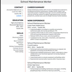 Magnificent Maintenance Worker Resume Examples That Work In Resumes School Example