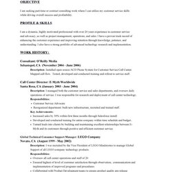 Resume Objective Statement Template Contract Position Customer Service Good Sample Examples Myth Samples