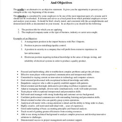 Marvelous Free Sample Objective Statement Resume Templates In General Business