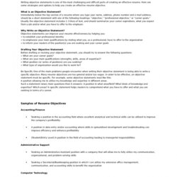 Worthy Objective Statements For Resume In Statement Job Declaration
