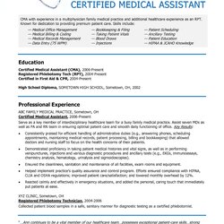 Fine Sample Of Medical Assistant Resume Resumes Templates Examples Skills Samples Format School High