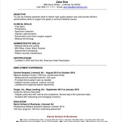 Sterling Sample Resume Objectives Doc Objective Medical Assistant Template Templates Business