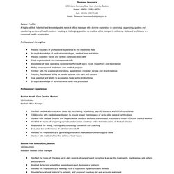 Wizard Medical Office Manager Resume Templates Sample Skilled Profile Highly Talented Career College With