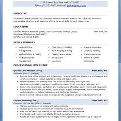 Superlative Sample Of Medical Assistant Resume Resumes Template Examples Quotes Example Job Templates
