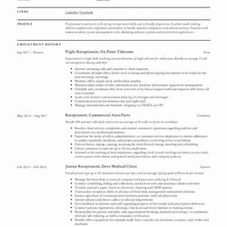 Spiffing Medical Office Resume Objective Lovely Receptionist Example