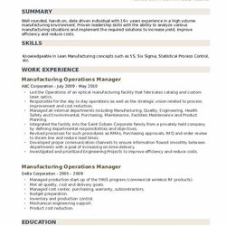 High Quality Manufacturing Operations Manager Resume Samples Resumes