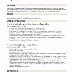 The Highest Standard Manufacturing Engineering Manager Resume Samples Example Job