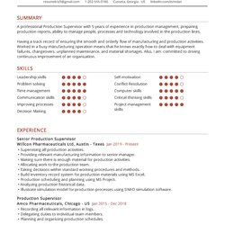 Production Supervisor Resume Example In Sample Page